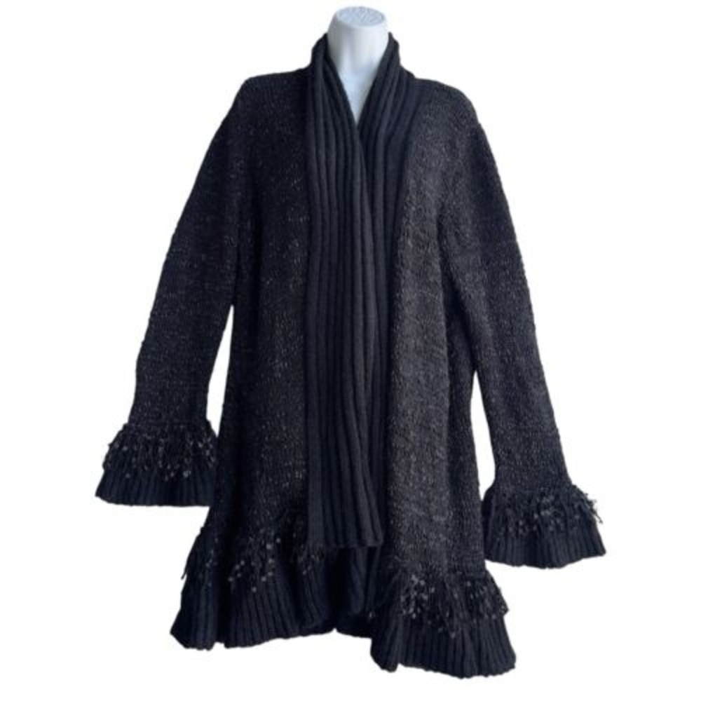 Sioni Whimsigoth Cardigan Fairy Grunge Goblincore Textured Ruffle Fringes 2X